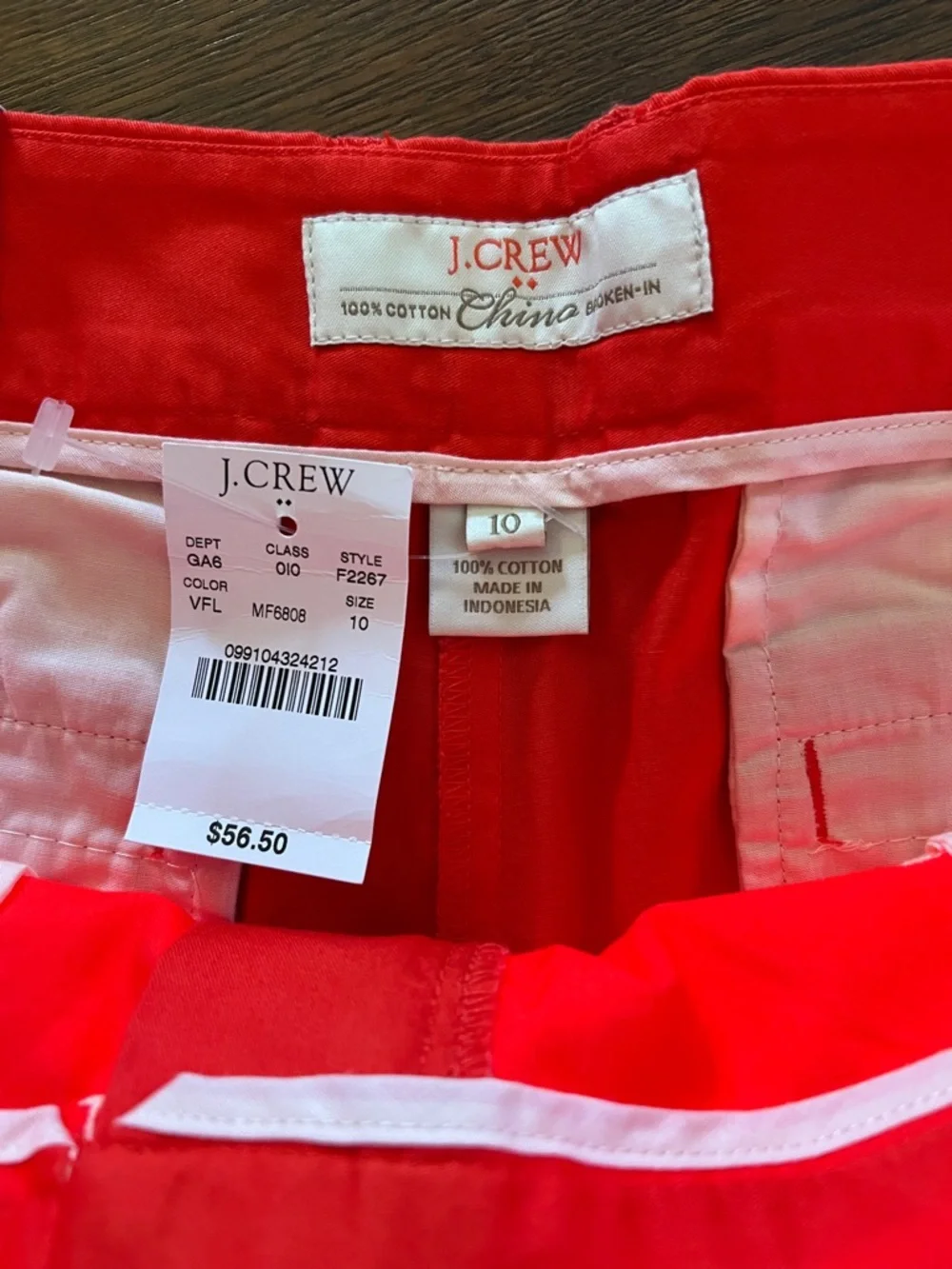 J.Crew Flamingo Chino Shorts Size 10 City Fit Red Preppy Summer NWT - Picture 5 of 5
